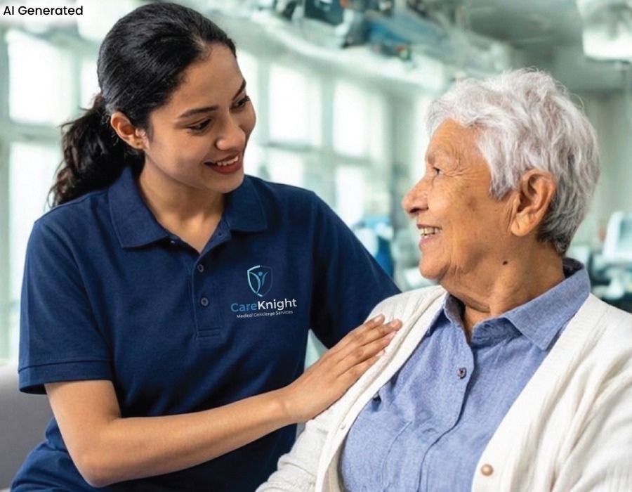 Careknight employee taking care of patient