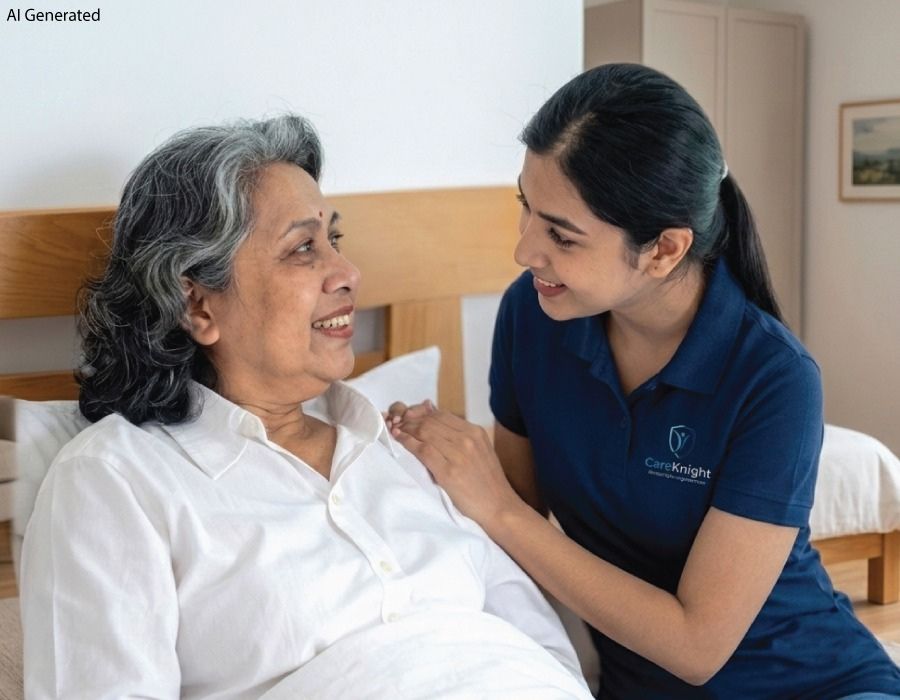 Careknight employee taking care of Senior citizen