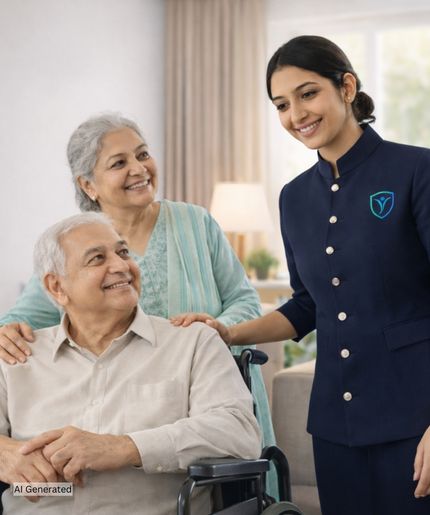 Careknight employee taking care of Elders