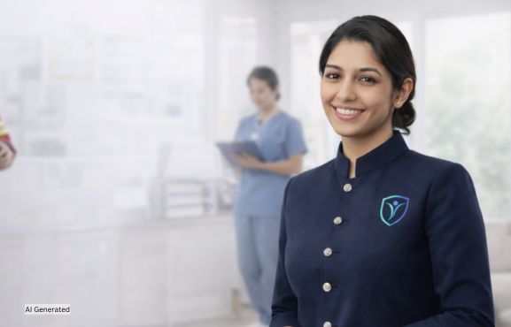 Lady employee of careknight